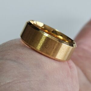 Gold Tone Chunky Wedding Band Ring Size 9